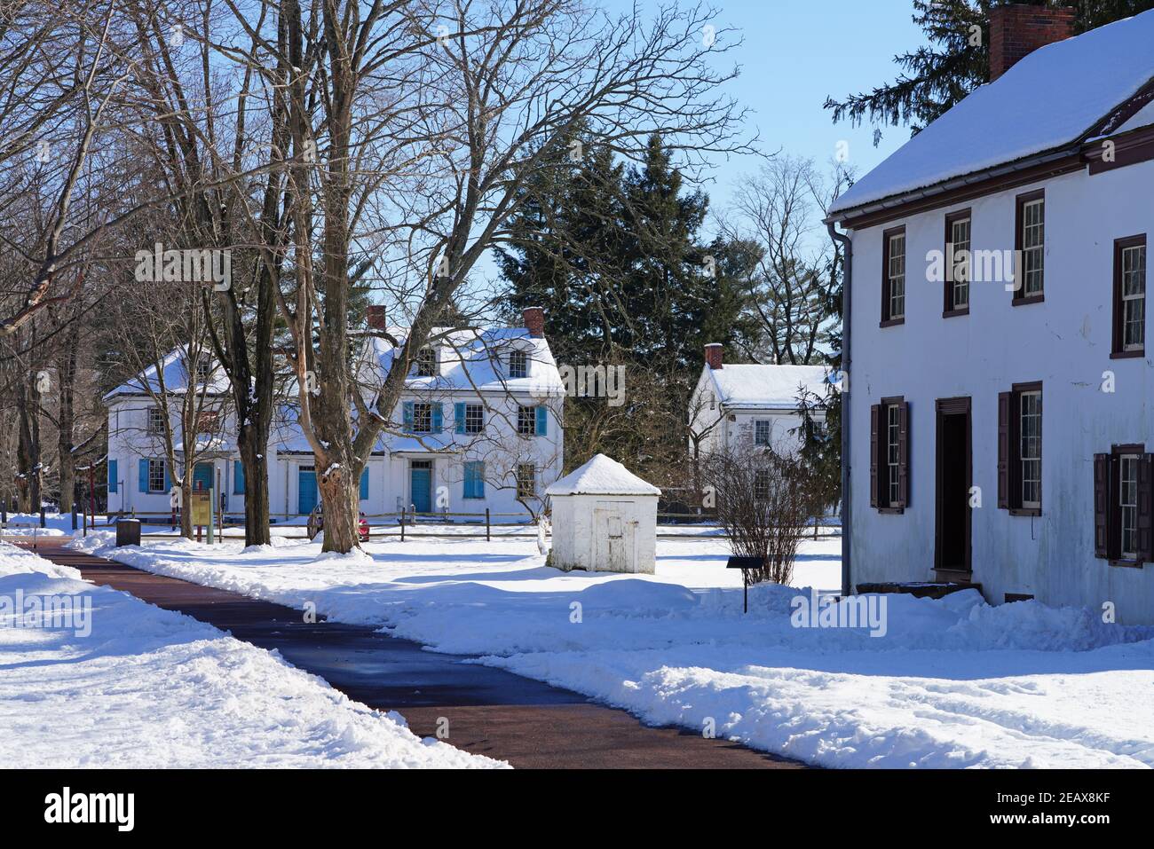 WASHINGTON CROSSING, PA 8 FEB 2021 Winter view of the Washington