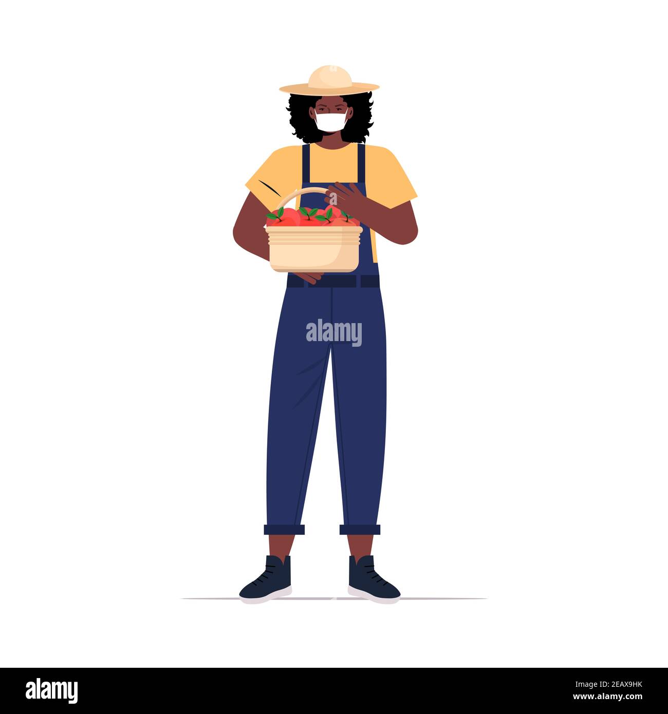 African american apple farmer Stock Vector Images - Alamy