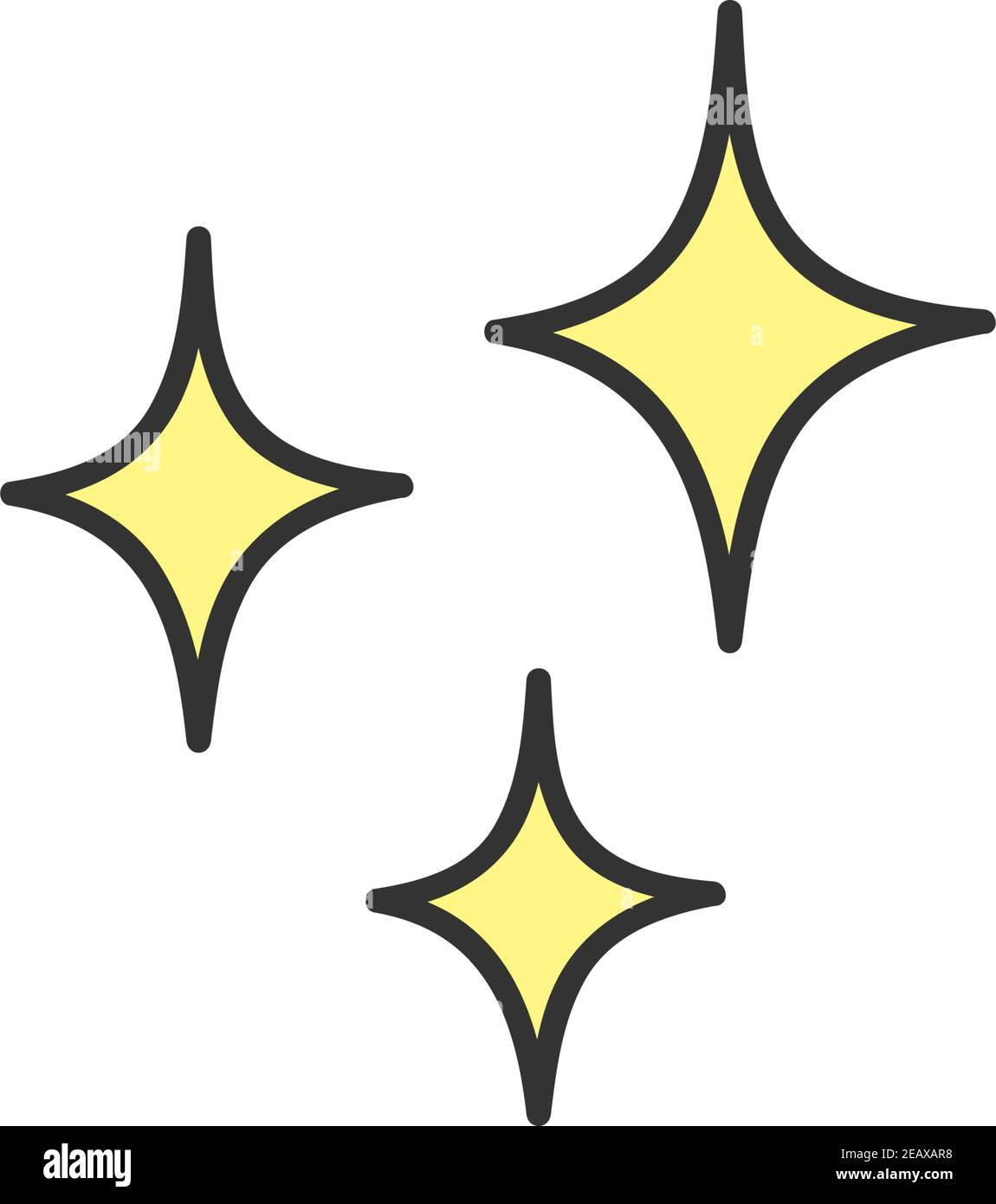 Sparkle vector illustration icon. Hand drawn isolated, outlined sticker