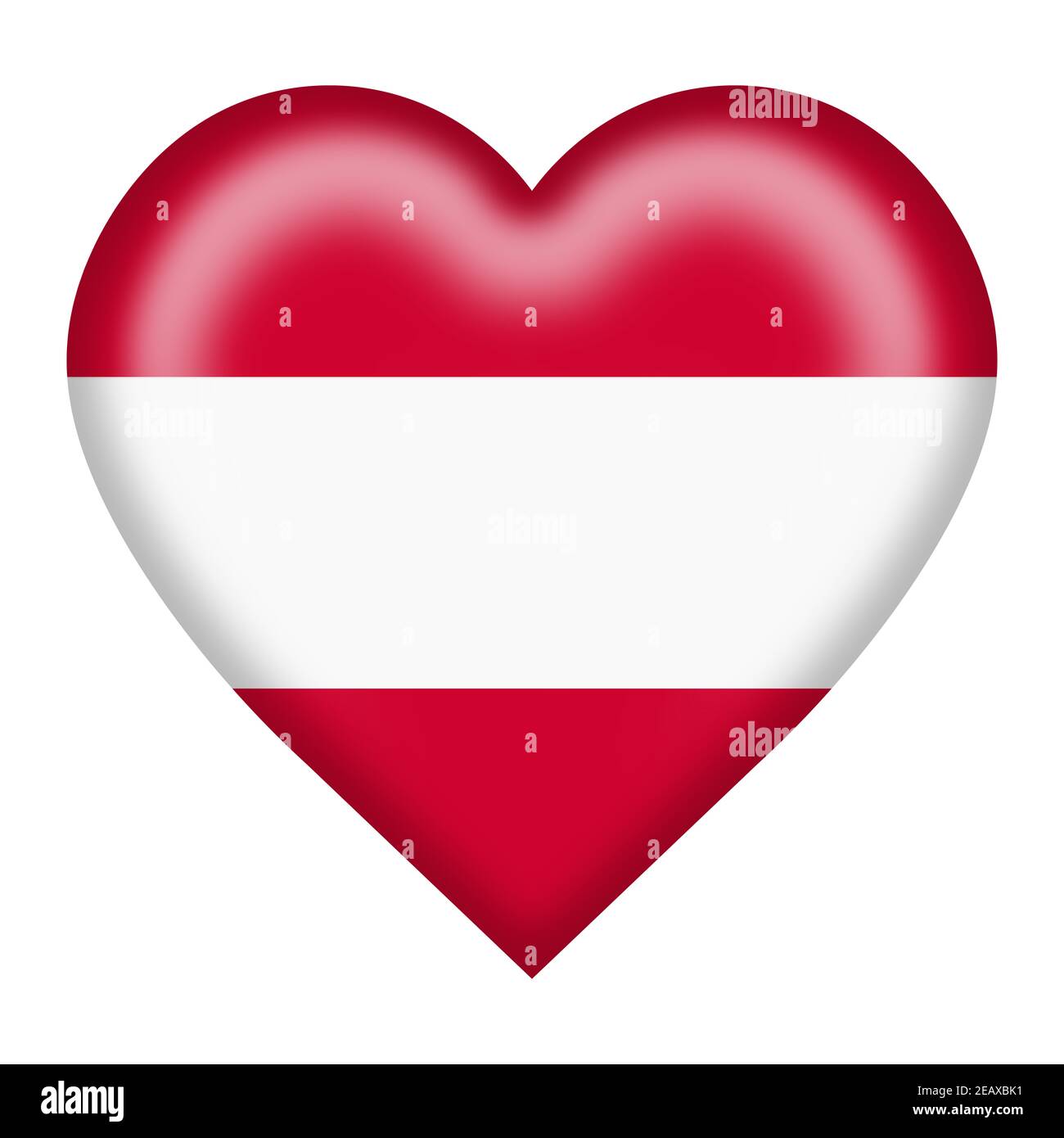 Austria flag heart button isolated on white with clipping path 3d illustration Stock Photo
