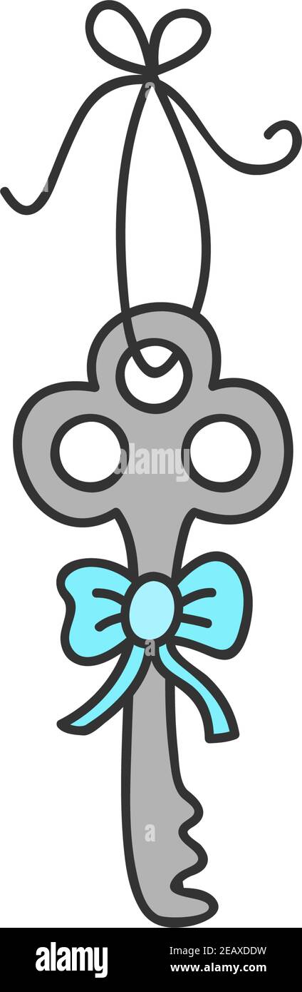 Vintage key on stringvector illustration Stock Vector