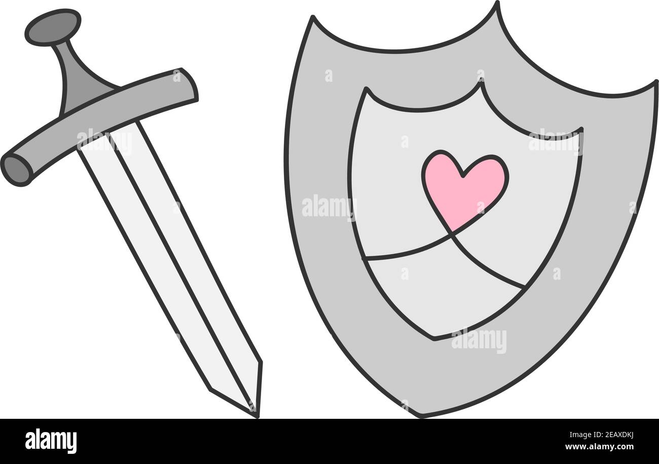 Armour sword and shield vector illustration set Stock Vector Image