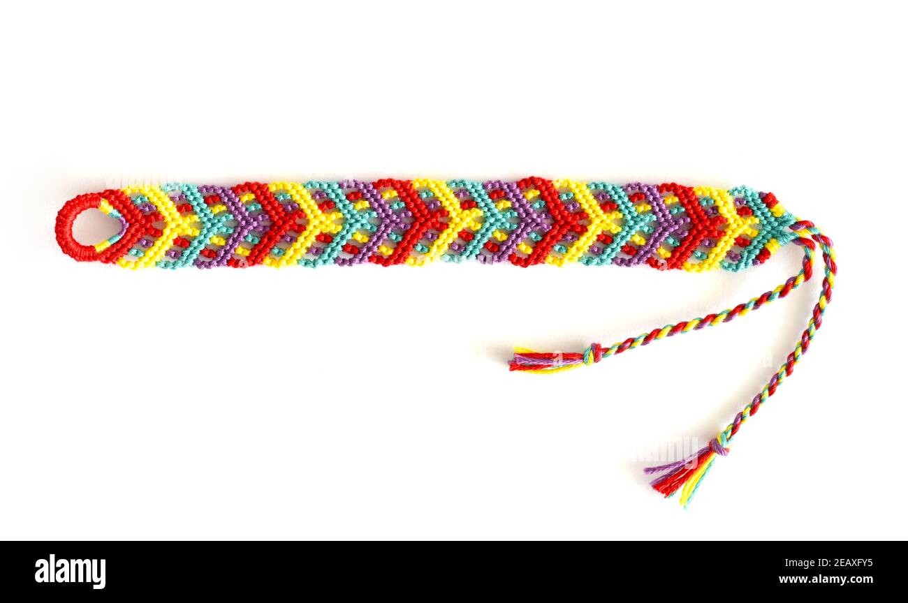 Tied woven friendship bracelet with 
