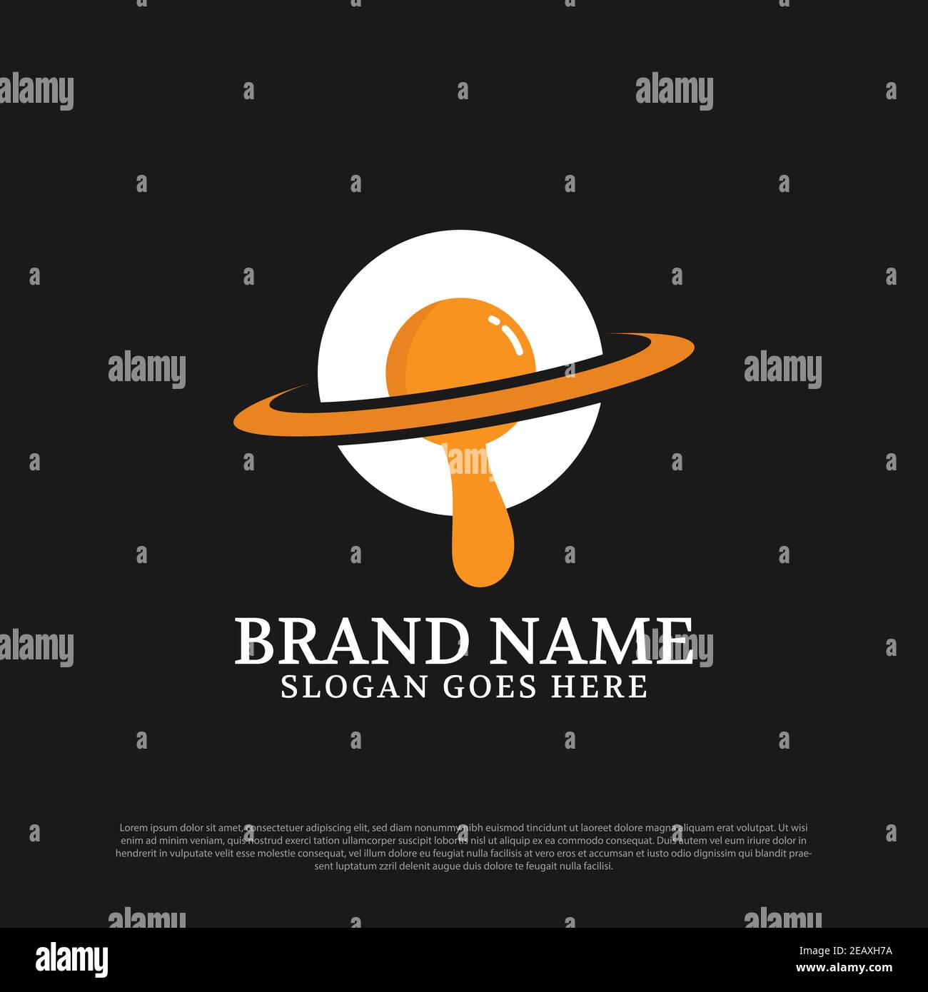 egg planet logo designs concepts, egg for breakfast vector icon template Stock Vector