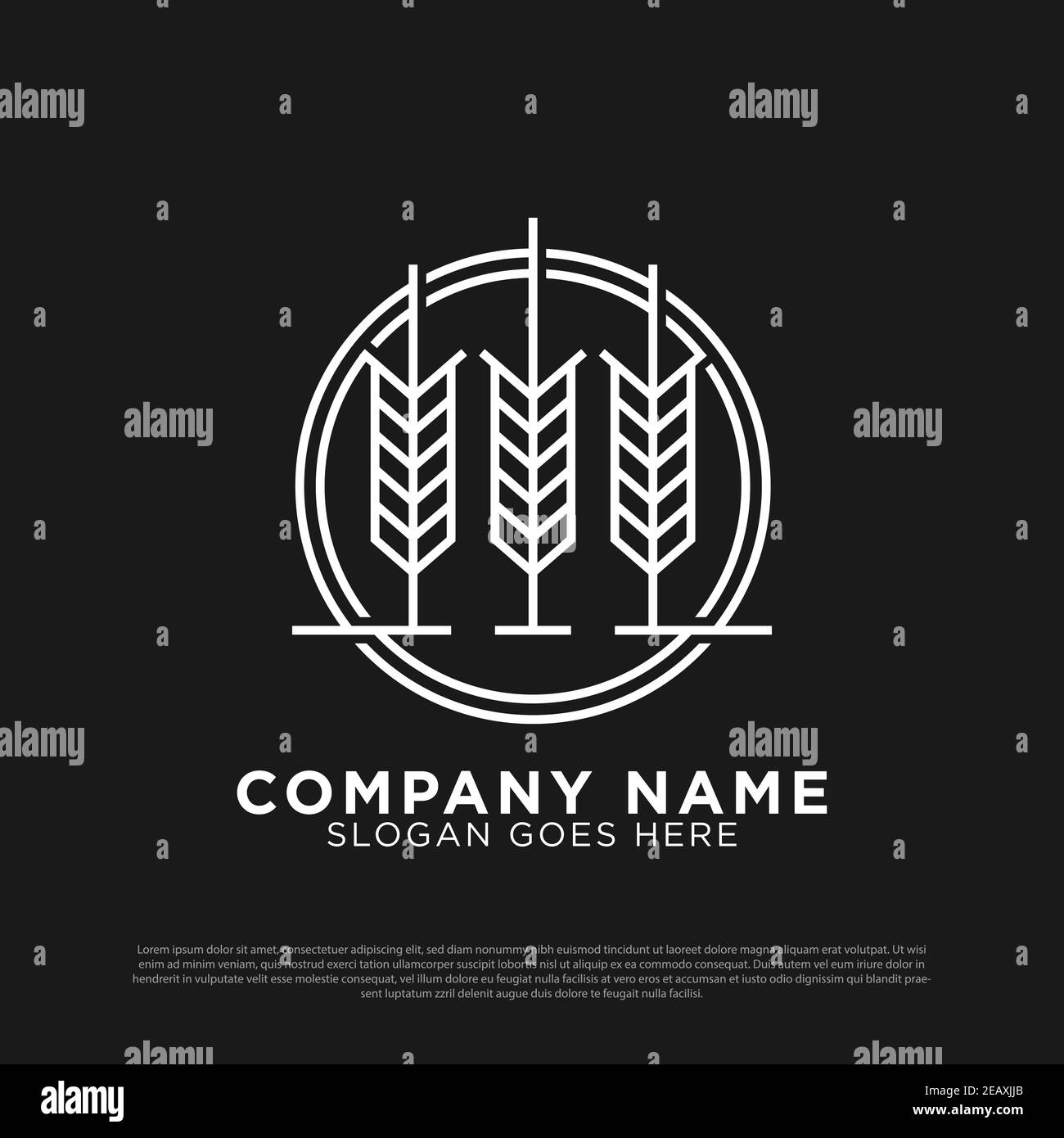 Organic Grain wheat logo designs, Agriculture wheat Logo Template vector icon in the circle Stock Vector