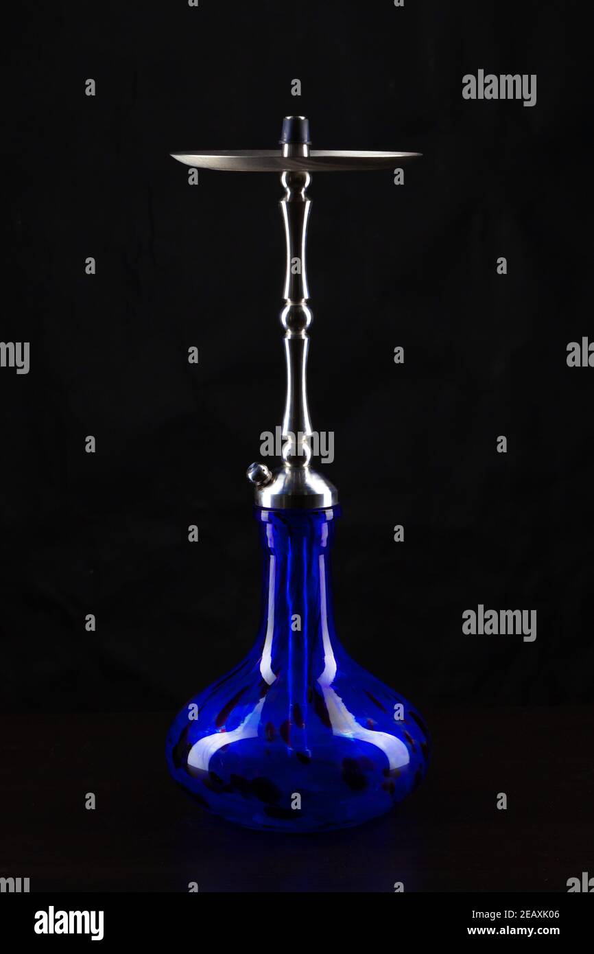 New hookah isolated on black background, copy space Stock Photo