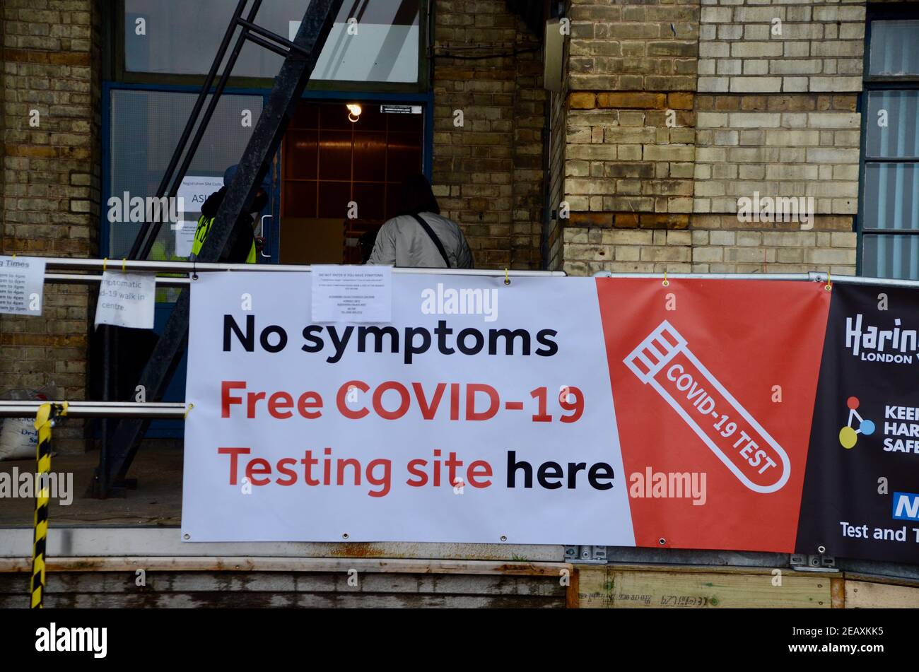 covid 19 virus testing site at alexandra palace haringey london N22 england Stock Photo