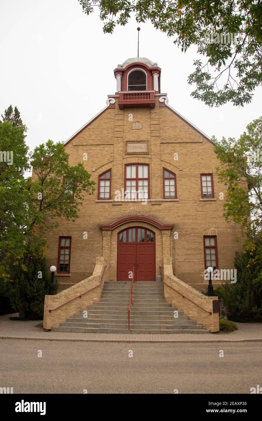 The Town Hall of Wolseley, Saskatchewan, Canada. This building was