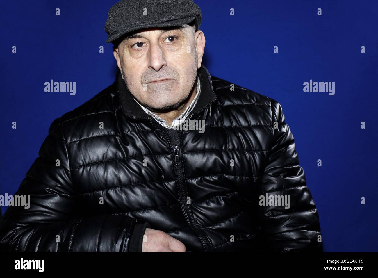 Paris, France. 09th Feb, 2021. Yunice Abbas, one of five men who robbed US media personality Kim Kardashian at her hotel in Paris in 2016, poses during a photo session for the release of his book on February 9, 2021 in Paris, France. After 22 months behind bars for the Kardashian heist, a judge released him on health grounds, and Abbas now hopes a jury will be lenient after he underwent heart surgery. Photo by Vim/ABACAPRESS.COM Credit: Abaca Press/Alamy Live News Stock Photo