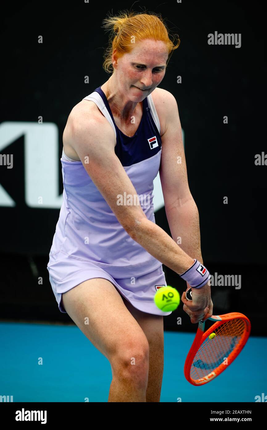 Alison Van Uytvanck (WTA 65) pictured in action during a tennis match  between Belgian Van Uytvanck and Kazach Putintseva, in the second round of  the w Stock Photo - Alamy