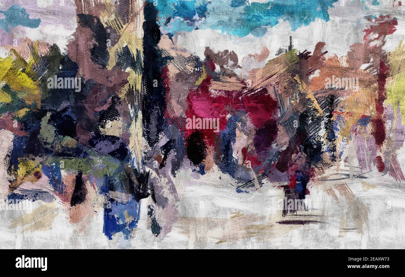 Abstract background. Psychedelic fractal, texture of brush strokes of