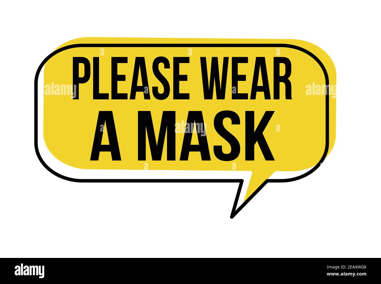 Please wear a mask speech bubble on white background, vector illustration Stock Vector