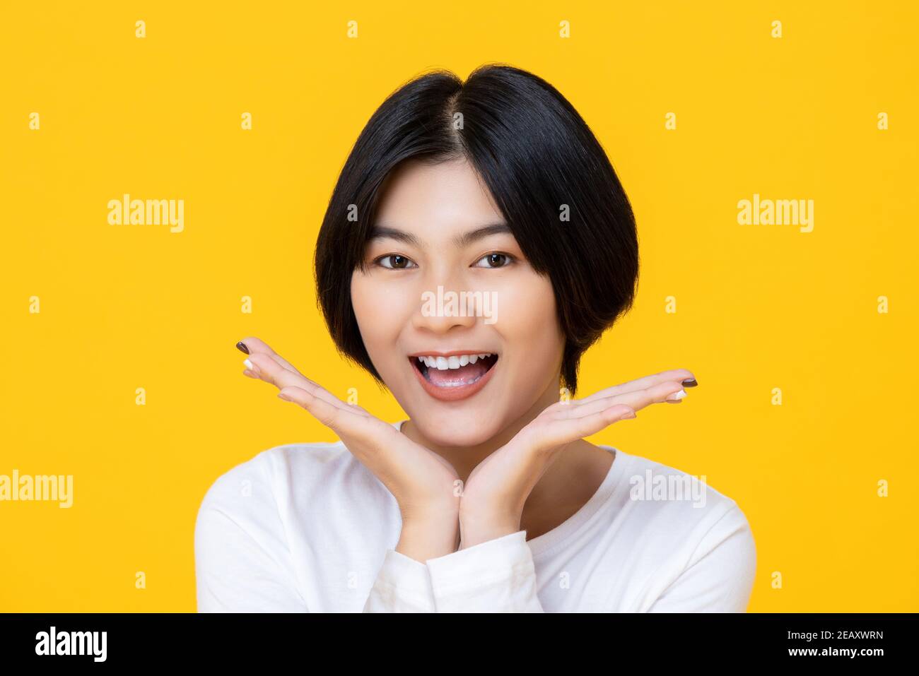 Asian thai girl face smile hi-res stock photography and images - Alamy