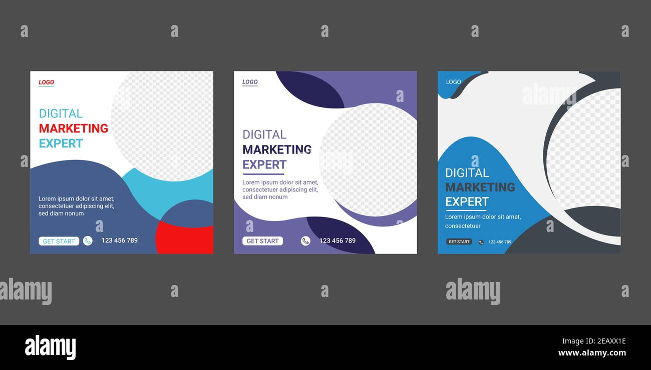 Digital Marketing Agency Social Media Web Banner Post Template Design Stock Vector