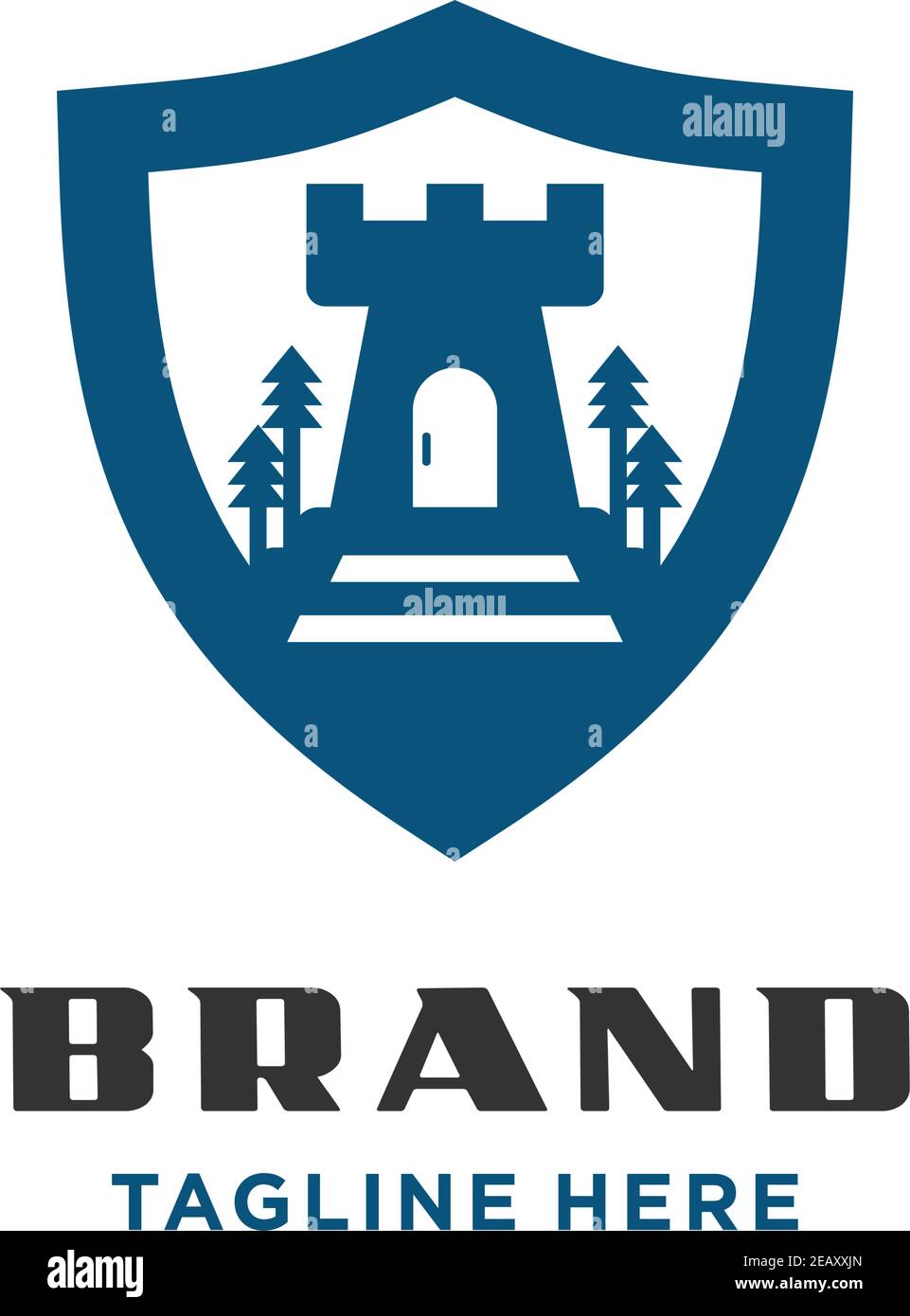 lighthouse shield logo your company Stock Vector