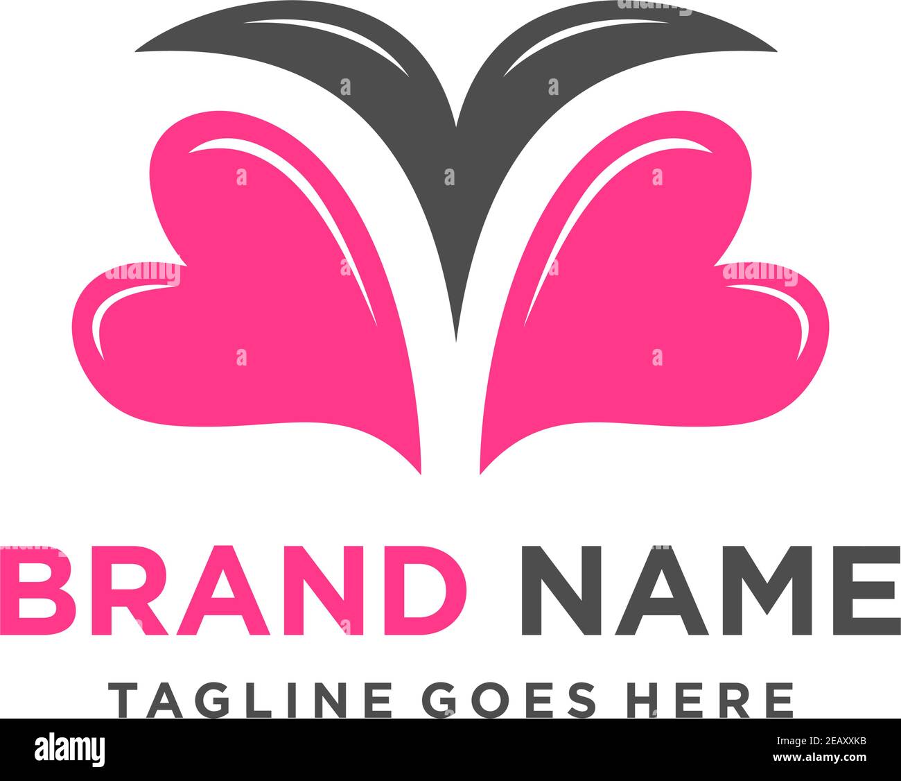 initial love logo V your company Stock Vector