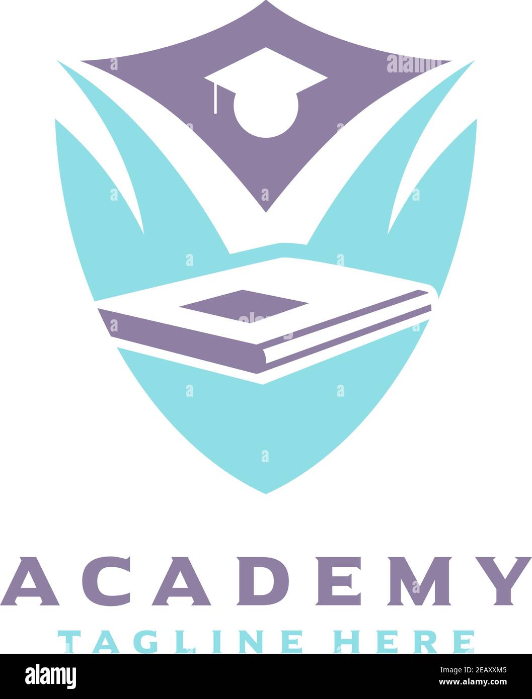 shield logo educational book your company Stock Vector