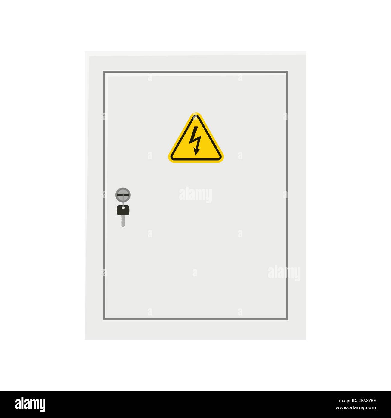 Electrical power switch panel with open and close door. Fuse box