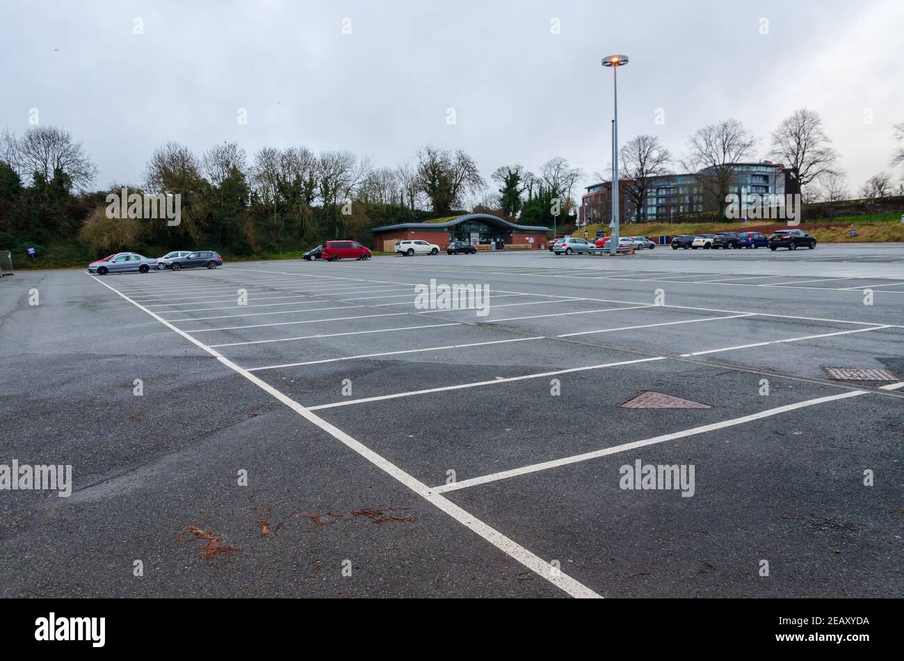Chester; UK Jan 29, 2021 The Little Roodee Car, coach and lorry park