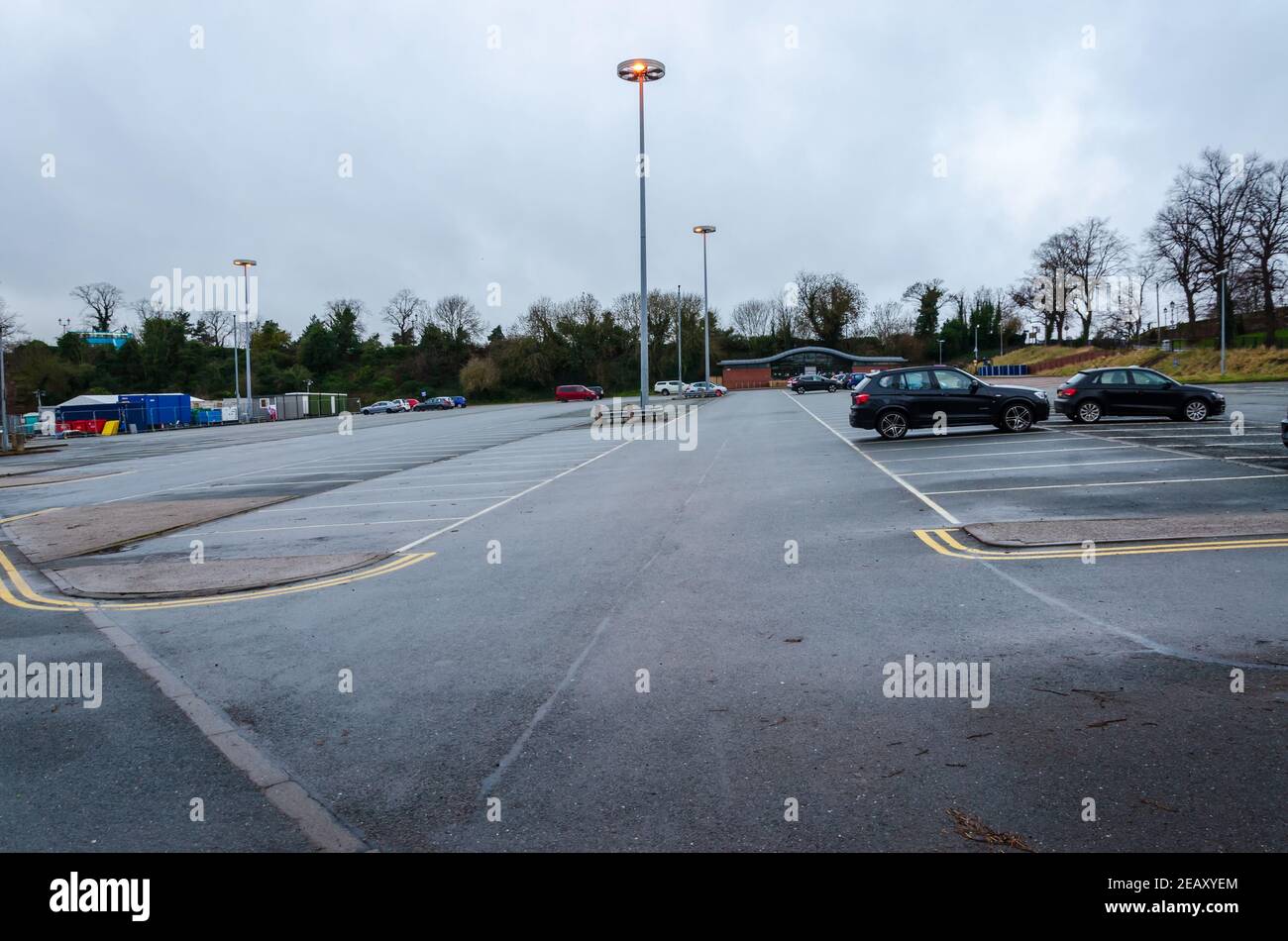 Chester; UK Jan 29, 2021 The Little Roodee Car, coach and lorry park