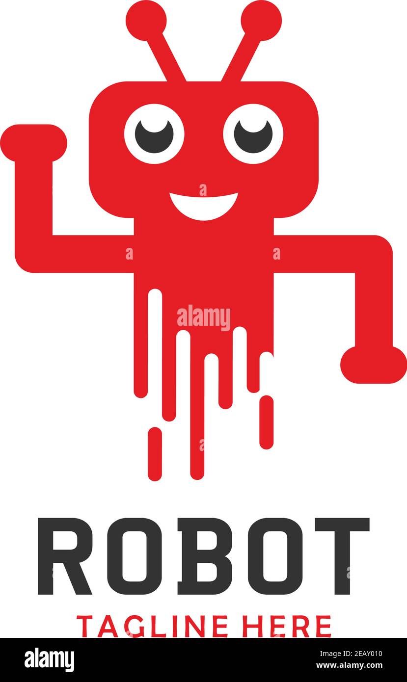 robot logo four your company Stock Vector