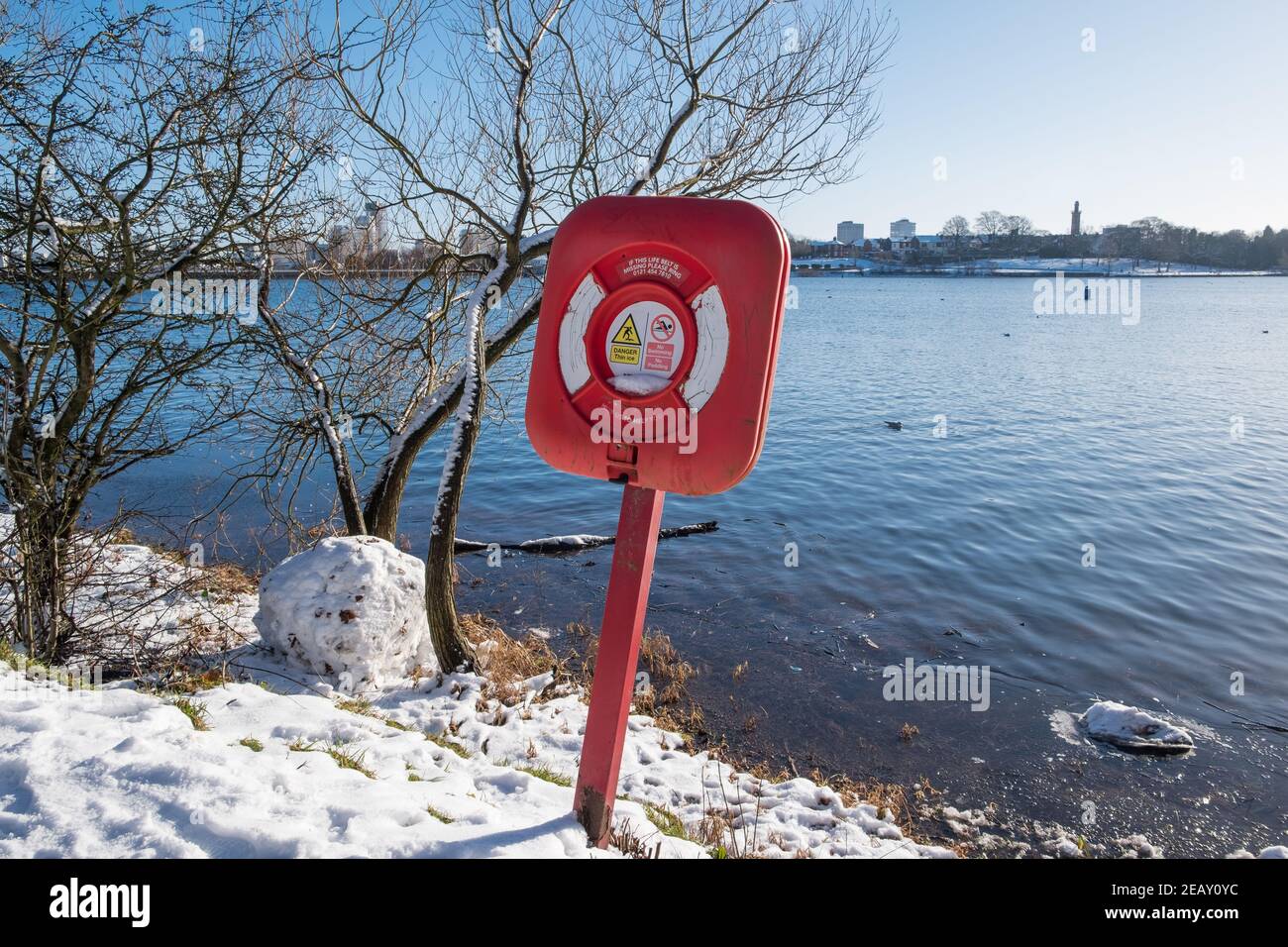 Edgbaston reservoir in Birmingham on a cold winter's day Stock Photo