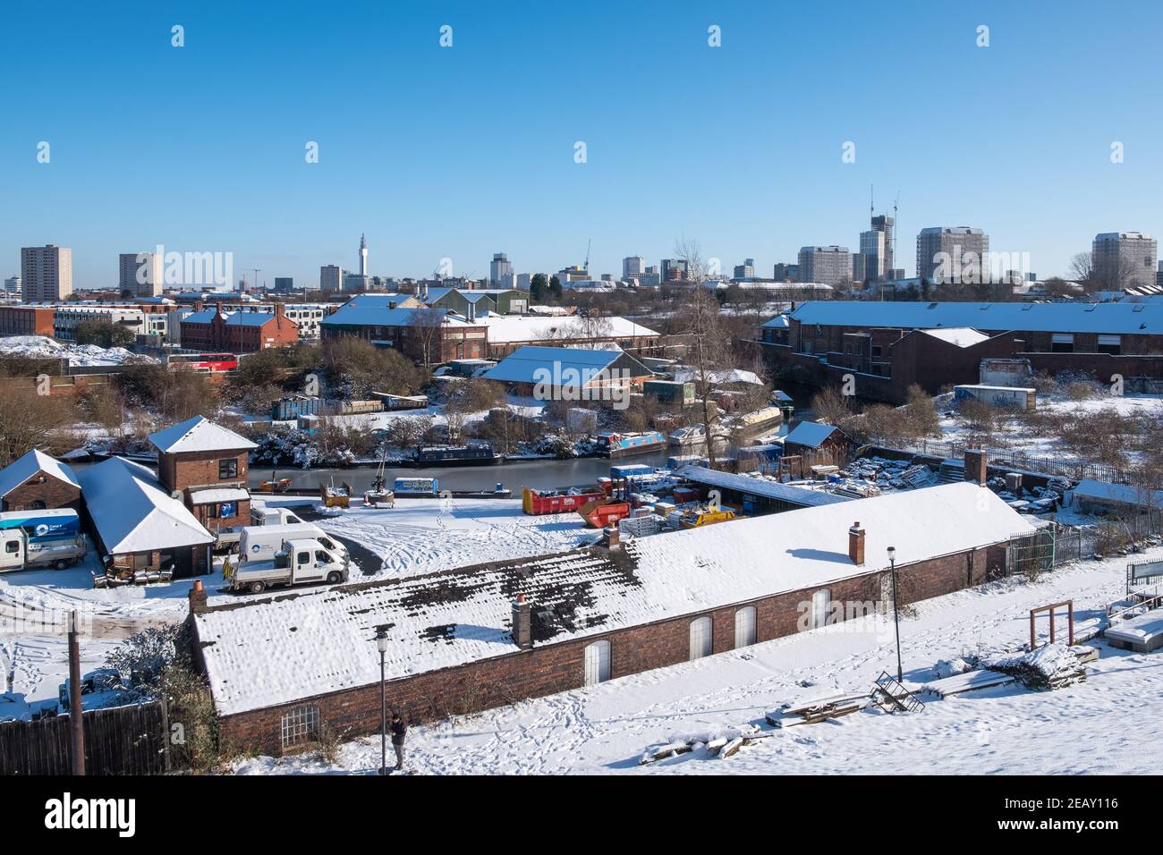 Edgbaston reservoir in Birmingham on a cold winter's day Stock Photo