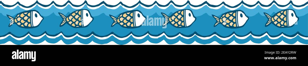 Vector illustration of a fish swimming in the sea Stock Vector Image ...