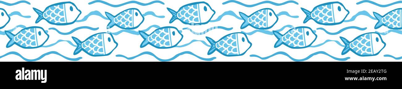 Vector illustration of a fish swimming in the sea Stock Vector Image ...