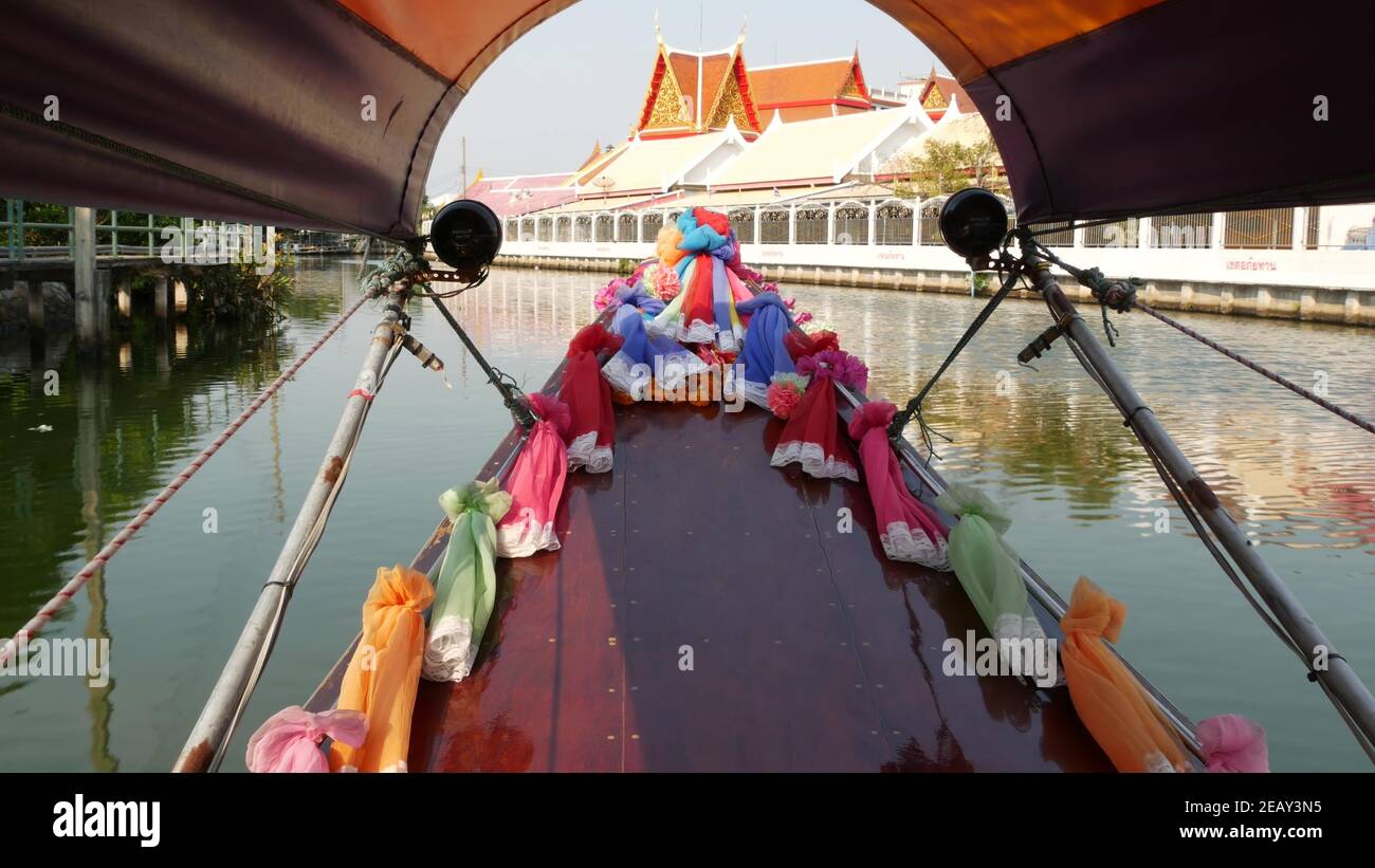 Bangkok canal decorated boat hires stock photography and images Alamy