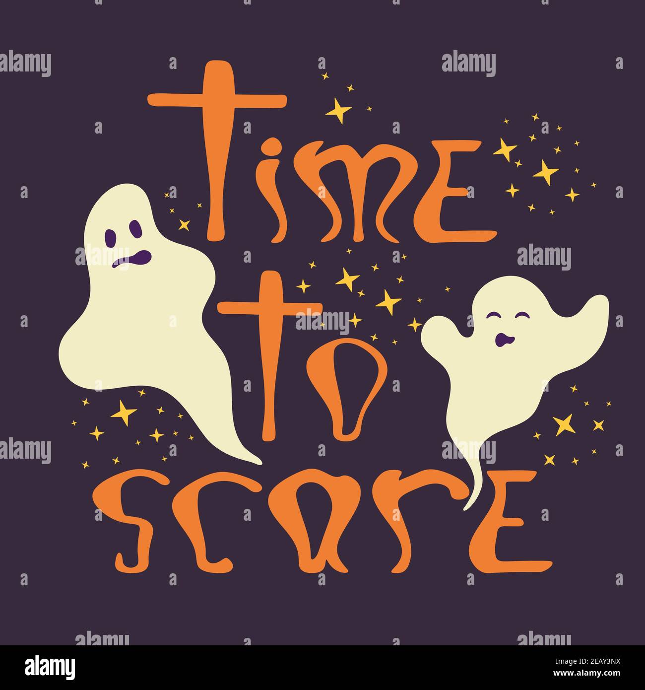 Time to scare halloween poster with ghosts Stock Vector