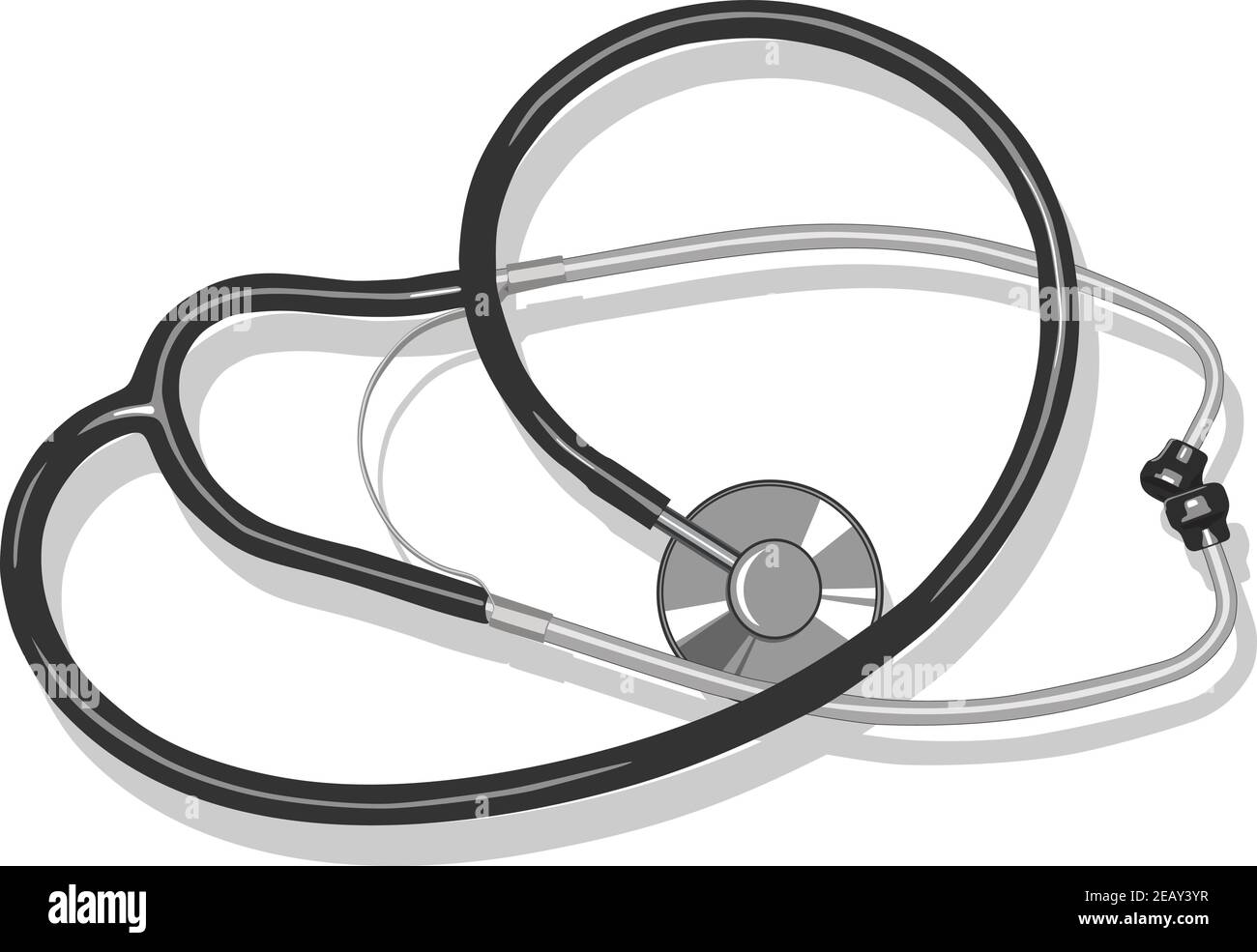 Medical tool for listening to a patient a stethoscope, medical equipment for doctor, heart