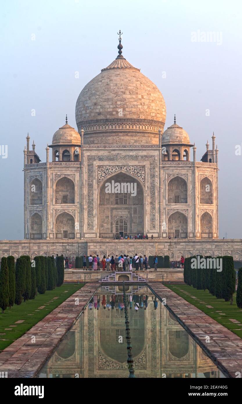 Taj Mahal at sunrise UNESCO World Heritage Site Agra Uttar