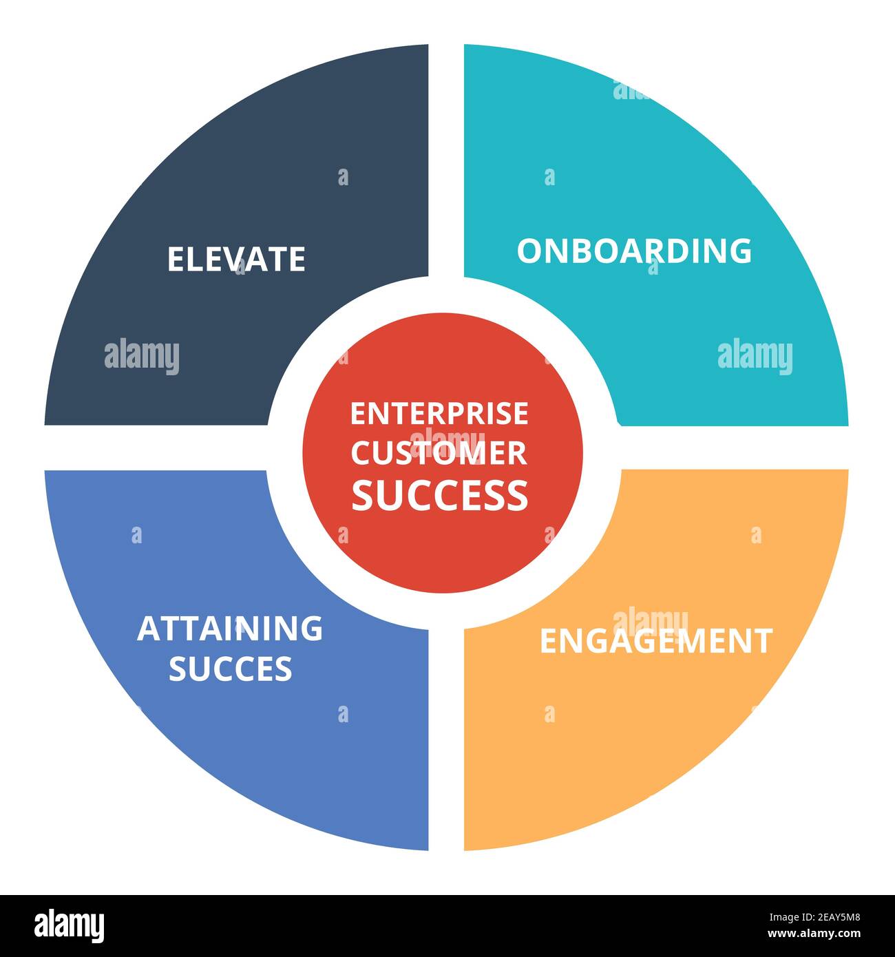 enterprise customer success circle diagram infographic with flat style