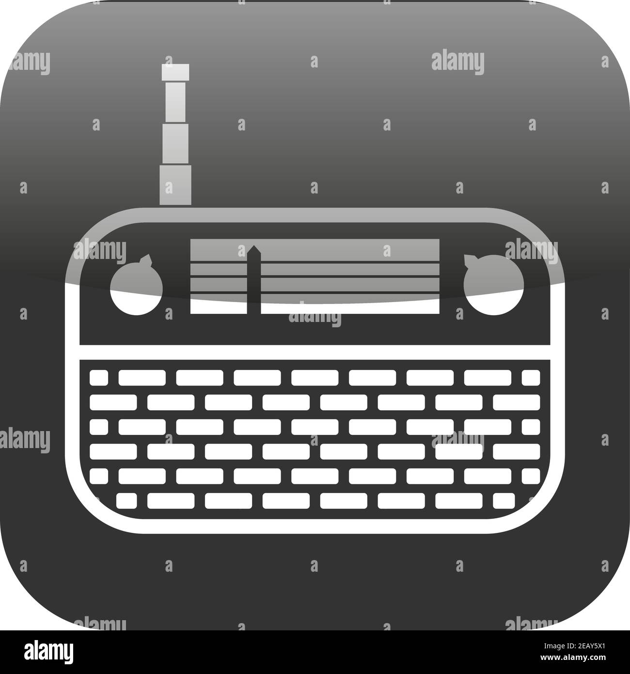 Old radio with antenna vector icon isolated symbol Stock Vector