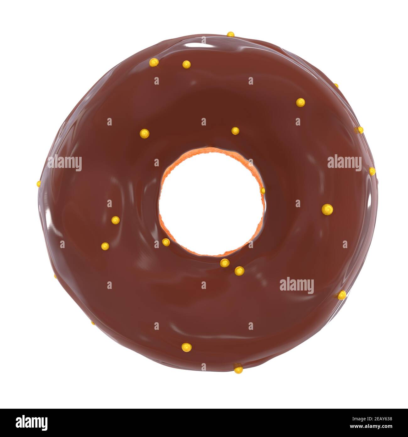 Glazed donut with sprinkles on a white background front view Stock ...