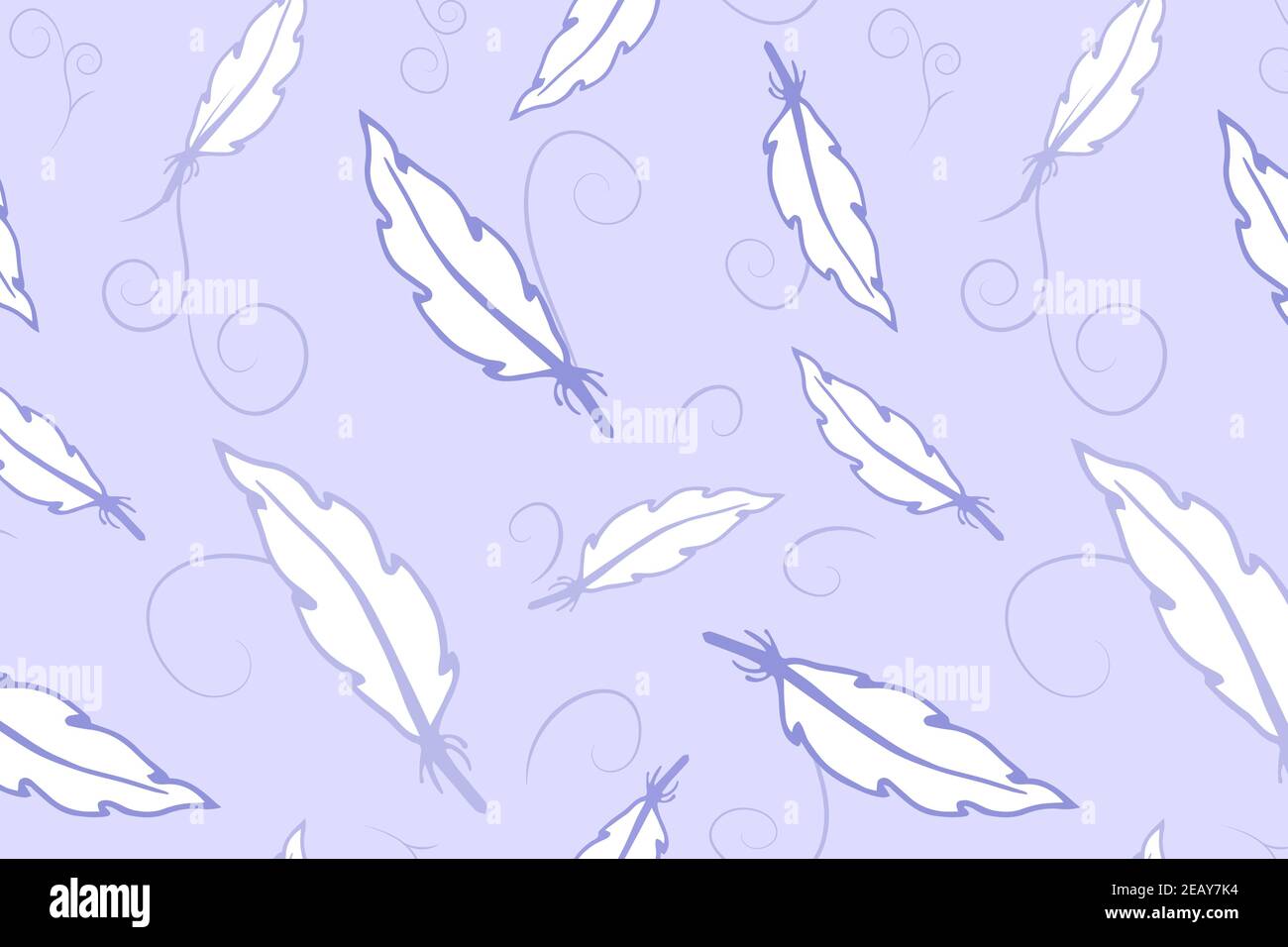 Nice sky blue pattern with feathers Stock Vector