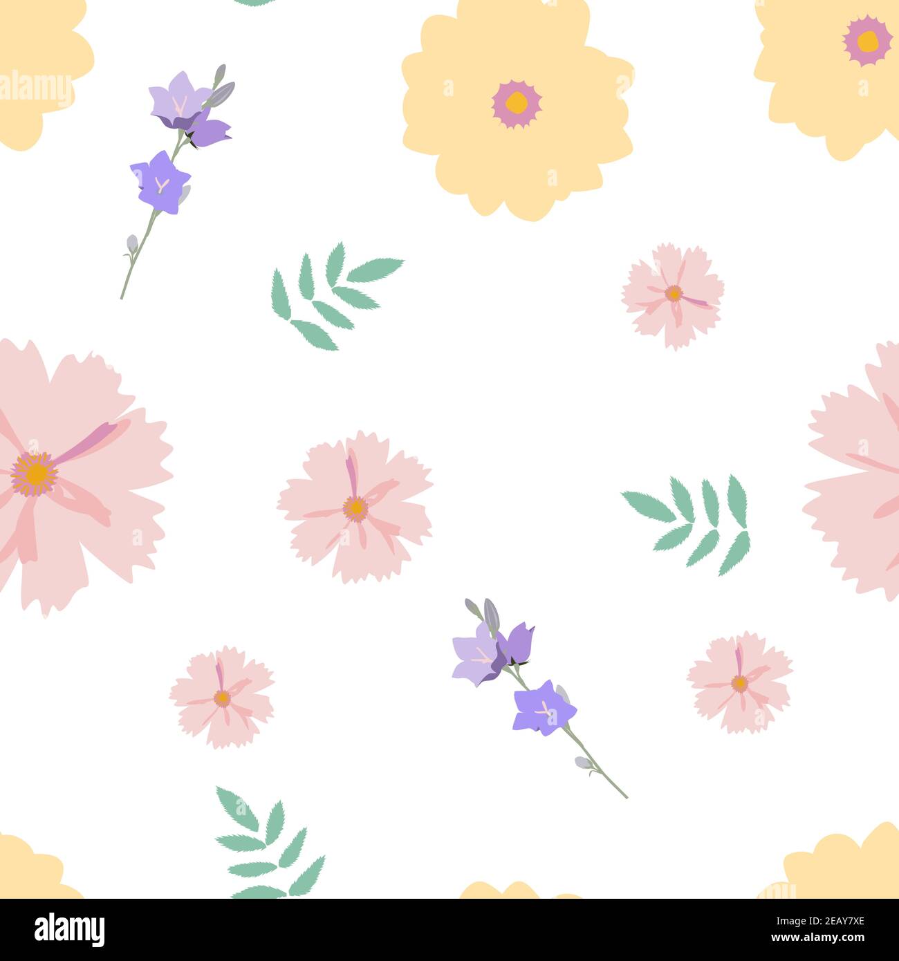 Abstract Flower Seamless Pattern Background. Vector Illustration Stock ...