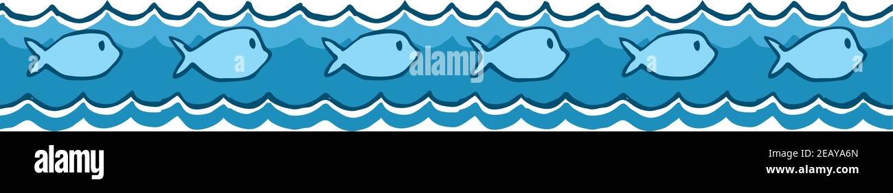 Vector illustration of a fish swimming in the sea Stock Vector Image ...