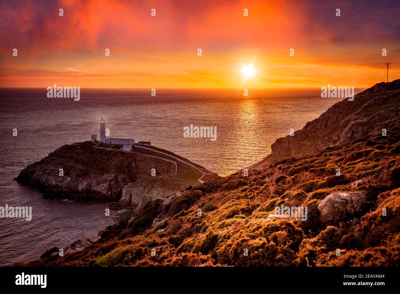 South Stack LighthouseHolyhead, Anglesey. Stock Photo