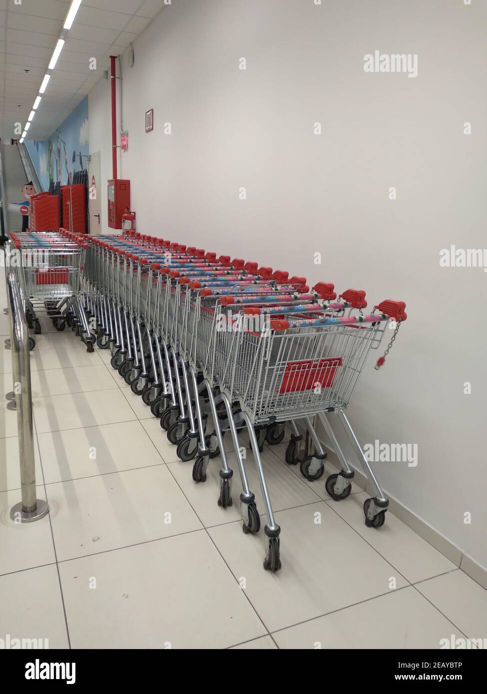 Jumbo greece store, shopping carts. Bucharest, Romania, 2021 Stock
