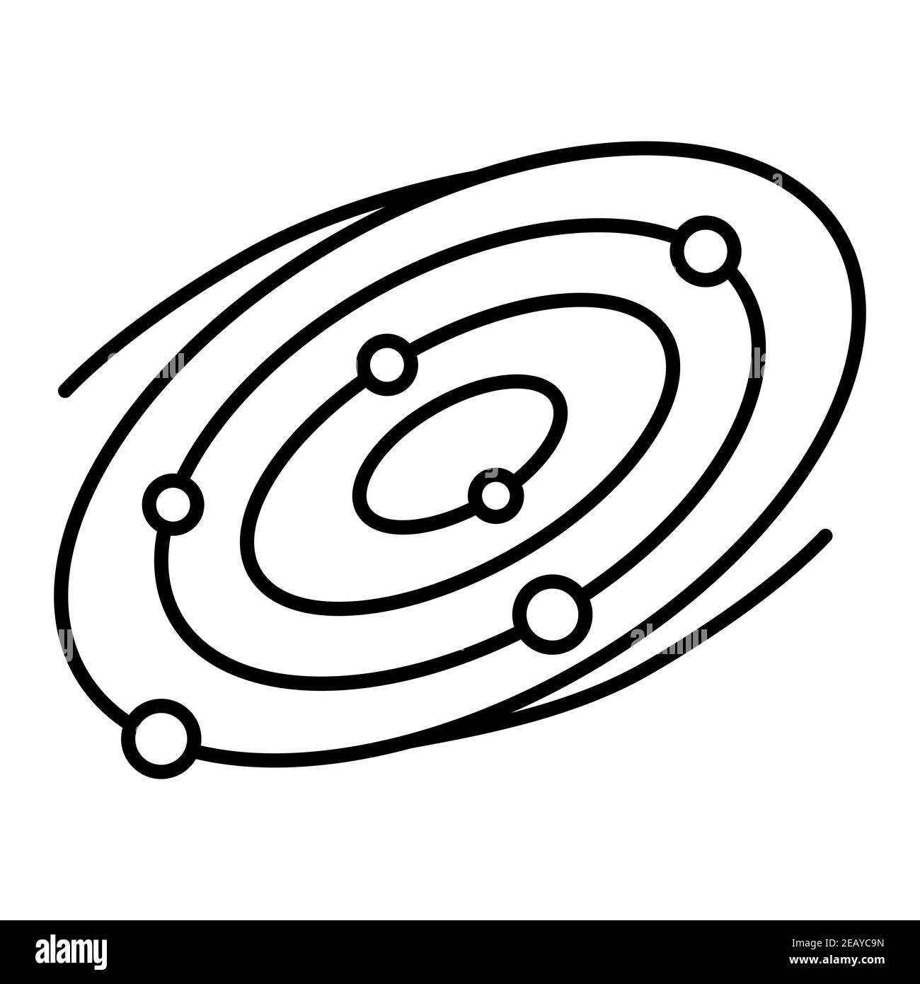 Outline illustration of a galaxy Outline Icon Design Stock Photo
