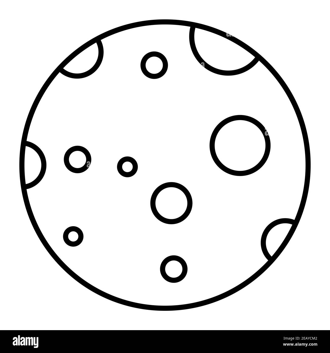Outline illustration of a Full Moon icon Stock Photo