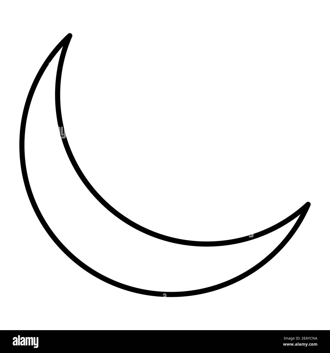 Outline illustration of a Crescent Moon icon Stock Photo