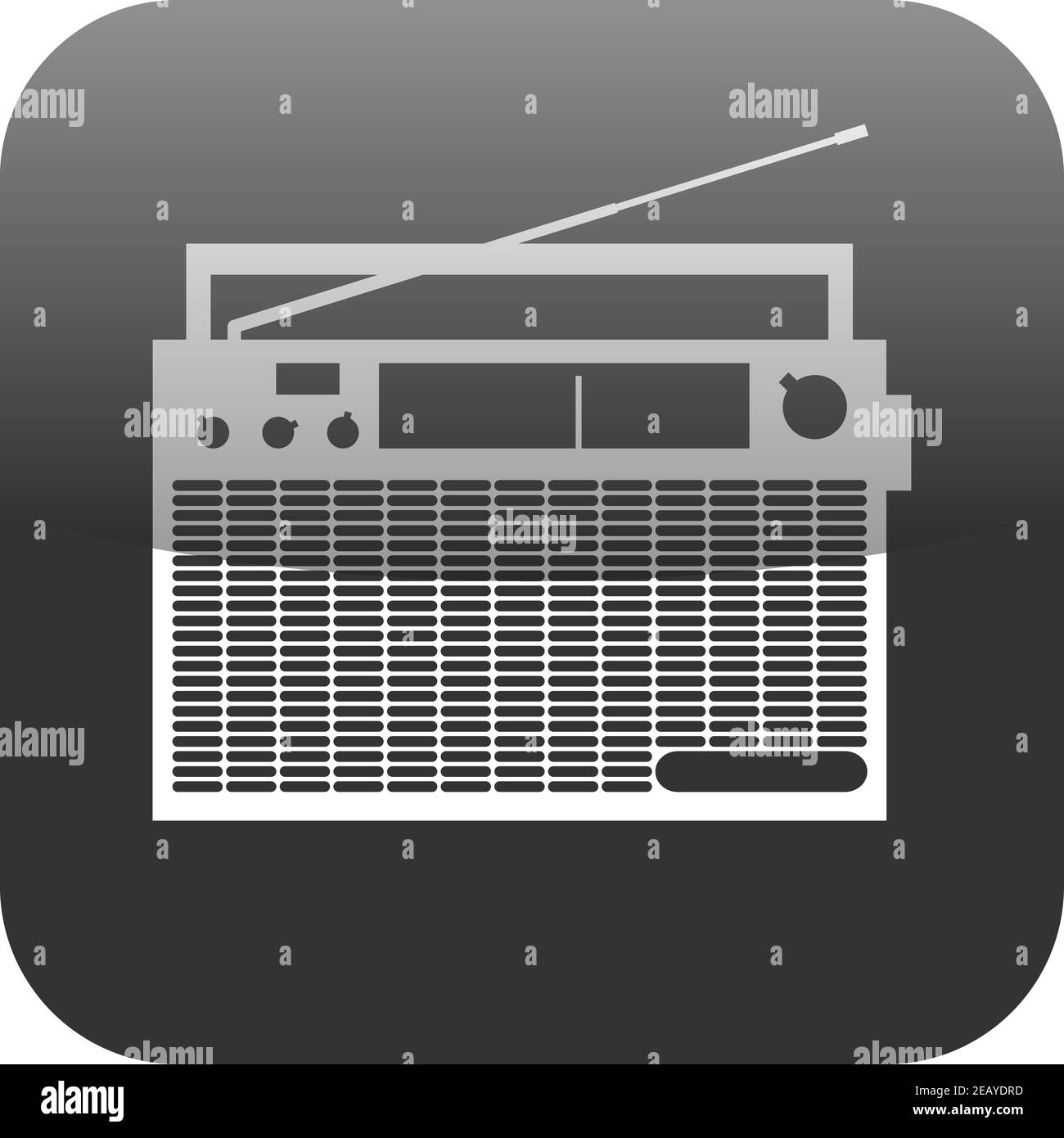 Old retro radio player flat vector icon symbol Stock Vector