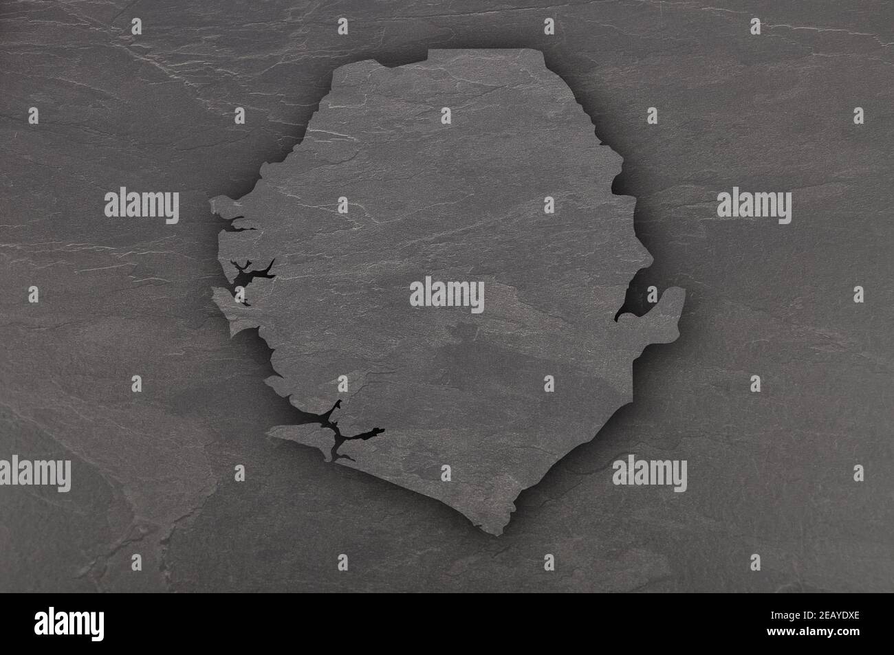 Map of Sierra Leone on dark slate Stock Photo - Alamy