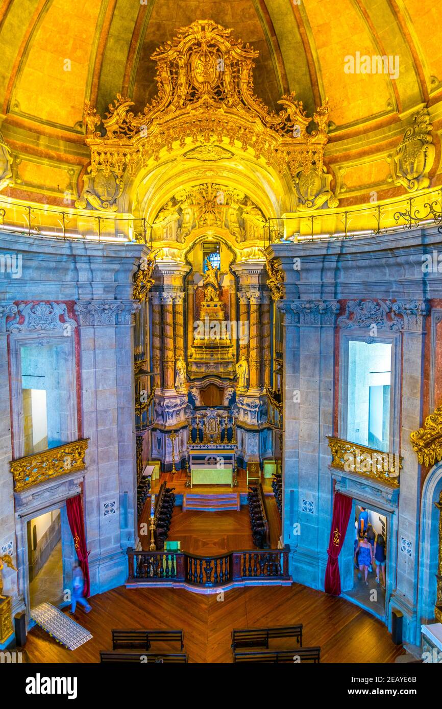 LISBON, PORTUGAL, SEPTEMBER 3, 2016: Interior of the igreja dos clerigos in Porto, Portugal. Stock Photo