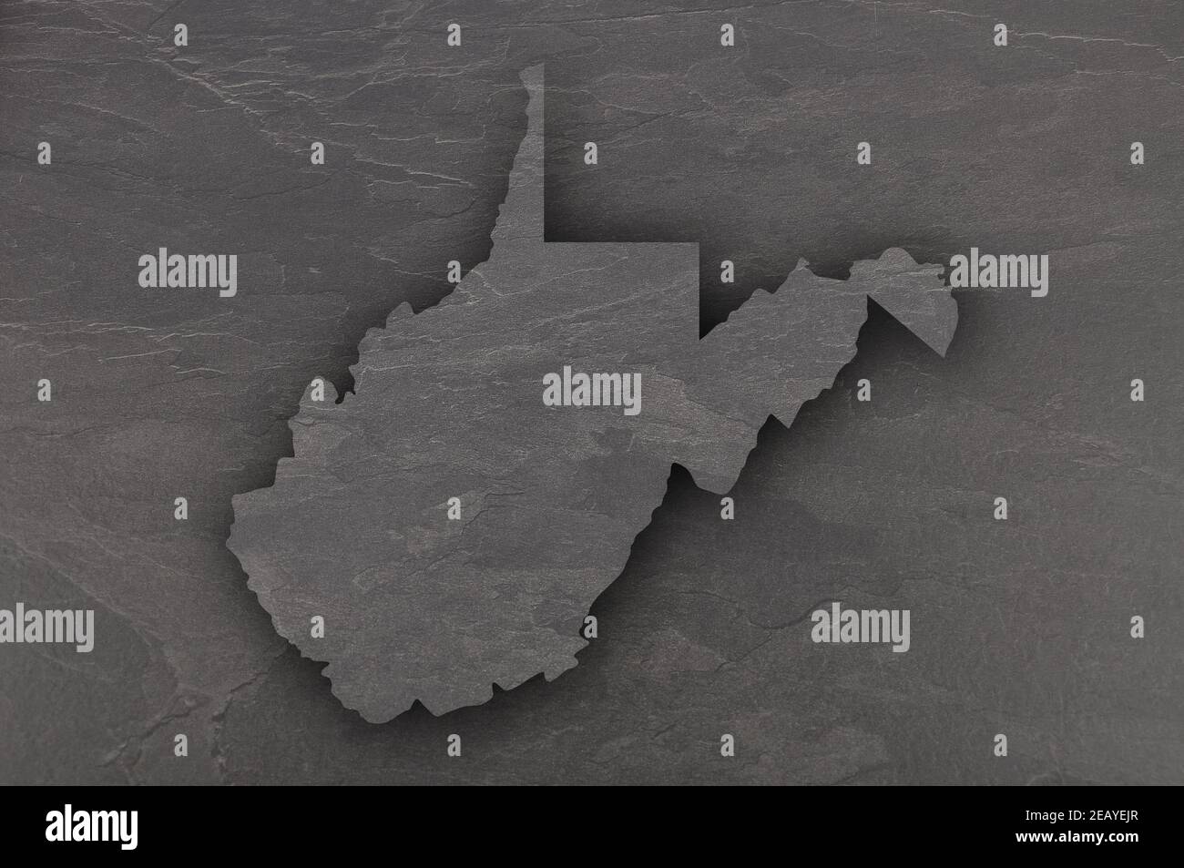Map of West Virginia on dark slate Stock Photo - Alamy