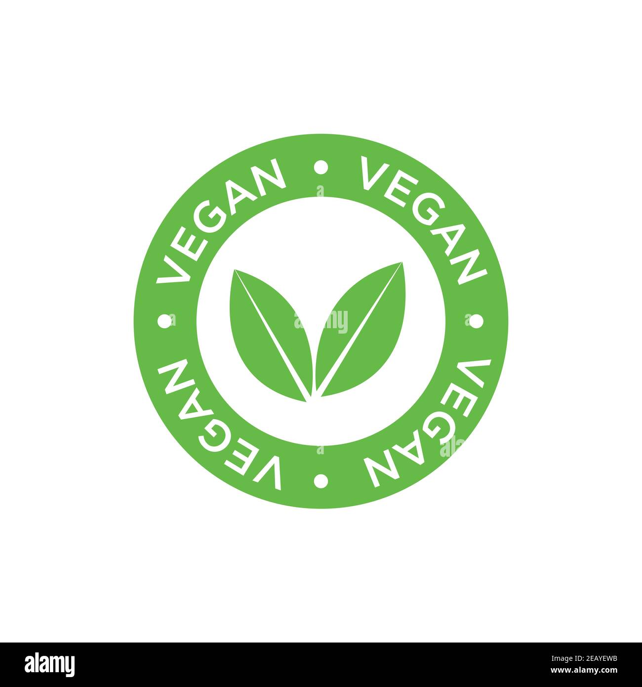Vegan vector icon. Round an green symbol Stock Vector