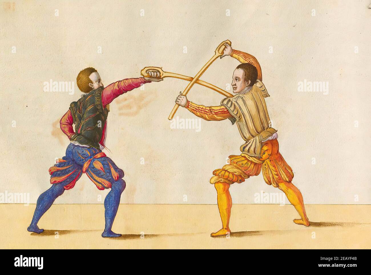 Illustration of medieval fighters fencing Stock Photo Alamy